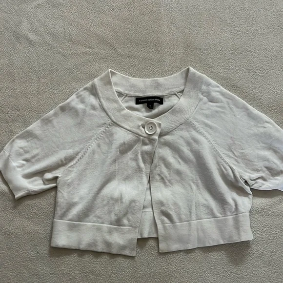 Express Vintage White Single Button Cropped Cardigan sz Small - Picture 1 of 4